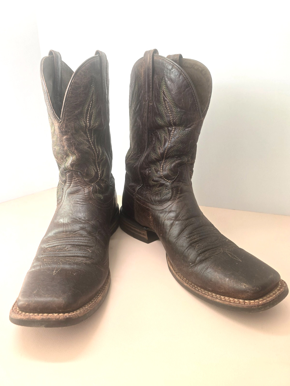 Ariat Ridin High Pecan Brown Square Toe Cowboy Boots Size11B
